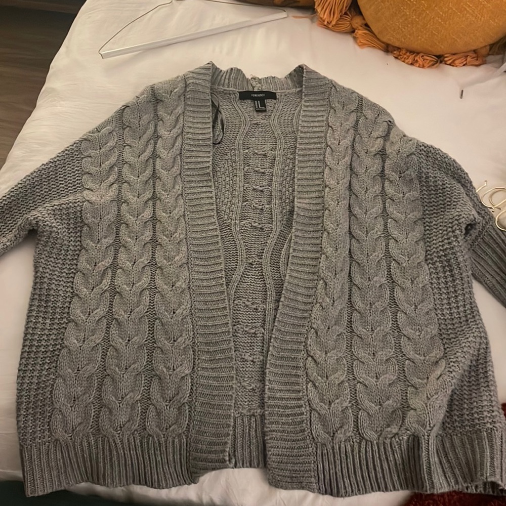 forever 21 grey oversized cardigan